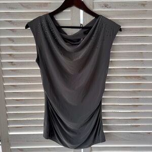 The Limited | Draped Shell Blouse Top Rhinestones